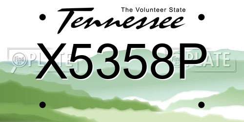 X5358P Tennessee License Plate