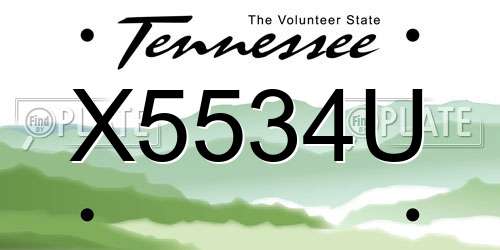 X5534U Tennessee License Plate