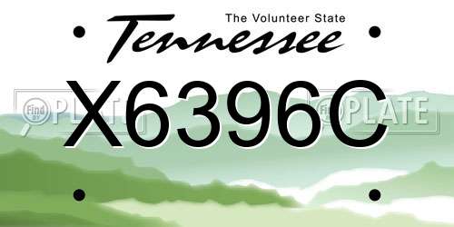 X6396C Tennessee License Plate