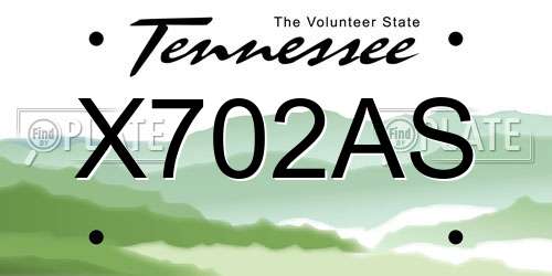 X702AS Tennessee License Plate