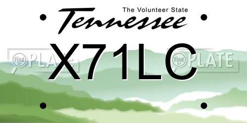 X71LC Tennessee License Plate