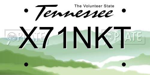 X71NKT Tennessee License Plate