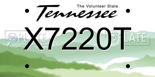 X7220T Tennessee License Plate