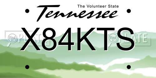 X84KTS Tennessee License Plate
