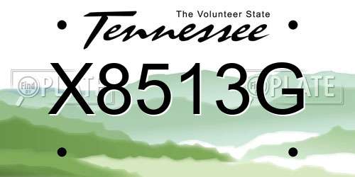 X8513G Tennessee License Plate