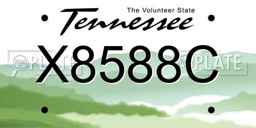 X8588C Tennessee License Plate