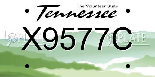 X9577C Tennessee License Plate