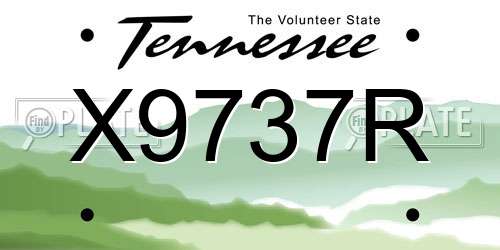 X9737R Tennessee License Plate