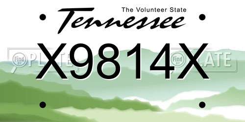 X9814X Tennessee License Plate