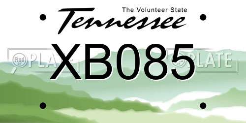 XB085 Tennessee License Plate