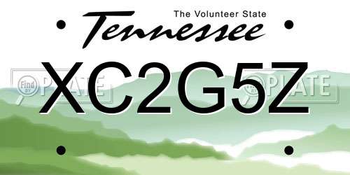 XC2G5Z Tennessee License Plate