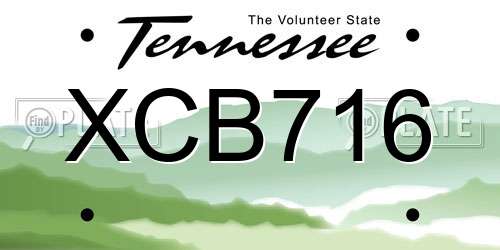 XCB716 Tennessee License Plate