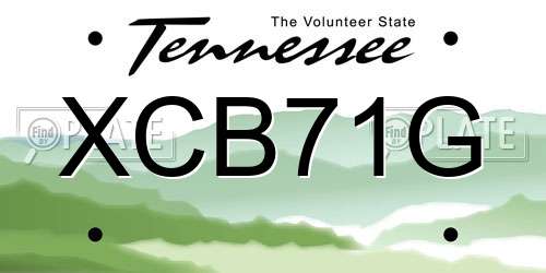 XCB71G Tennessee License Plate