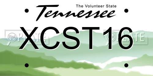 XCST16 Tennessee License Plate