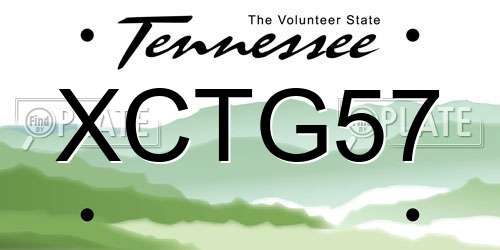 XCTG57 Tennessee License Plate
