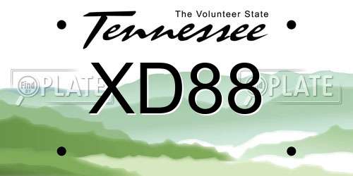 XD88 Tennessee License Plate
