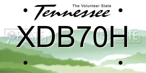 XDB70H Tennessee License Plate