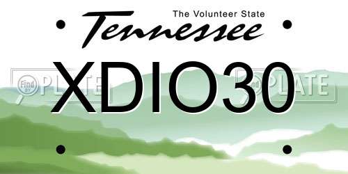 XDIO30 Tennessee License Plate