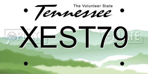XEST79 Tennessee License Plate