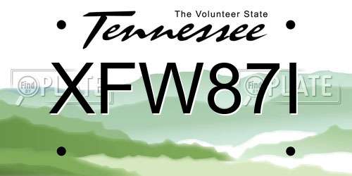 XFW87I Tennessee License Plate