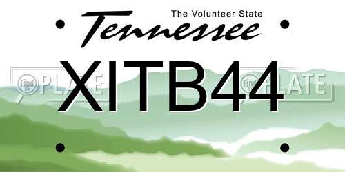 XITB44 Tennessee License Plate