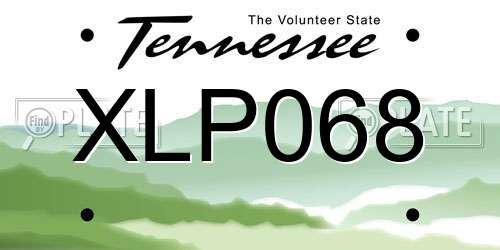 XLP068 Tennessee License Plate