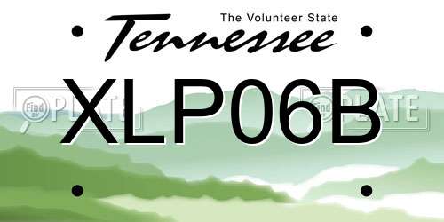 XLP06B Tennessee License Plate