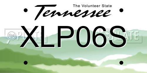 XLP06S Tennessee License Plate