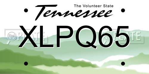 XLPQ65 Tennessee License Plate