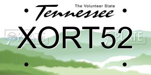 XORT52 Tennessee License Plate