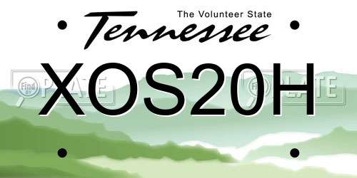 XOS20H Tennessee License Plate