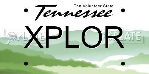 XPLOR Tennessee License Plate
