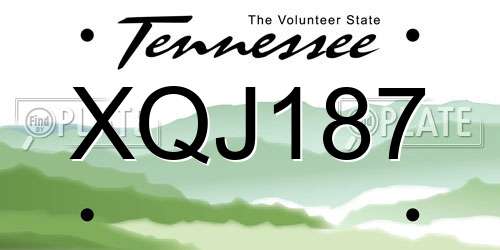 XQJ187 Tennessee License Plate