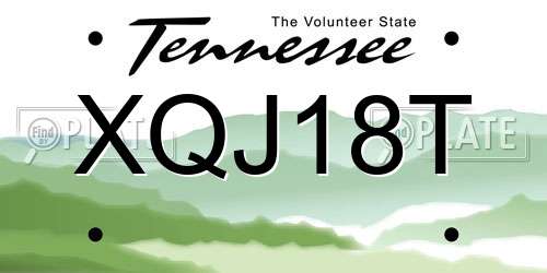 XQJ18T Tennessee License Plate