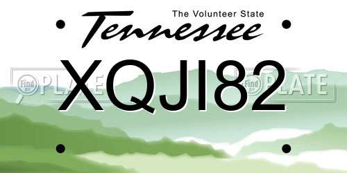 XQJI82 Tennessee License Plate