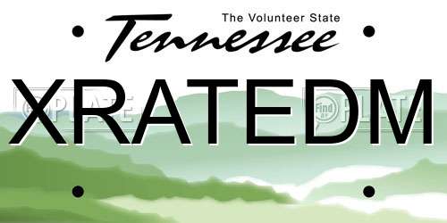 XRATEDM Tennessee License Plate