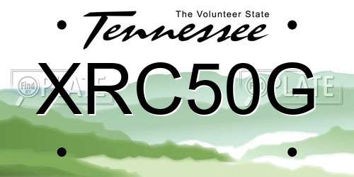 XRC50G Tennessee License Plate