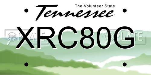 XRC80G Tennessee License Plate