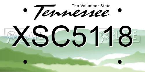 XSC5118 Tennessee License Plate