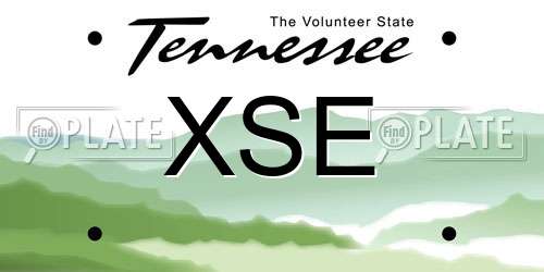 XSE Tennessee License Plate