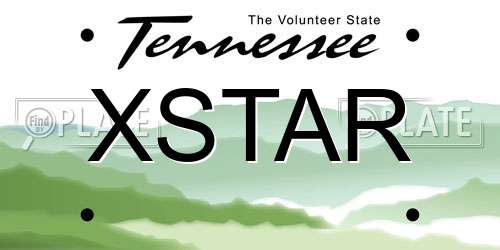 XSTAR Tennessee License Plate