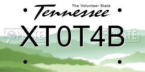 XT0T4B Tennessee License Plate