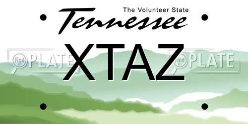 XTAZ Tennessee License Plate
