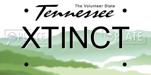 XTINCT Tennessee License Plate