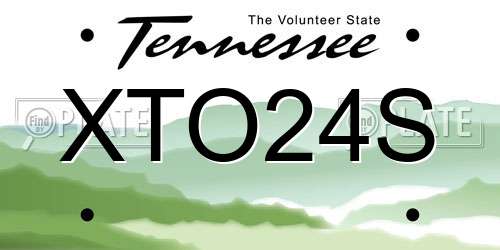 XTO24S Tennessee License Plate