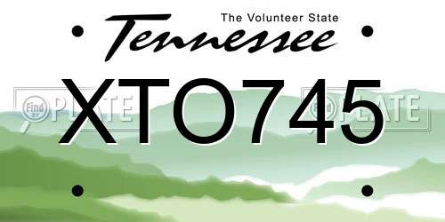 XTO745 Tennessee License Plate