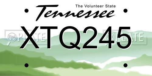 XTQ245 Tennessee License Plate