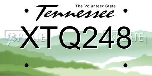 XTQ248 Tennessee License Plate