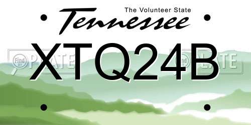 XTQ24B Tennessee License Plate