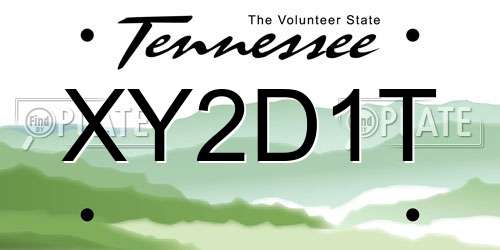 XY2D1T Tennessee License Plate